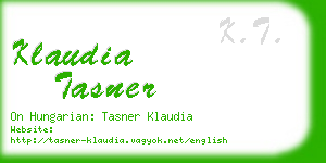 klaudia tasner business card